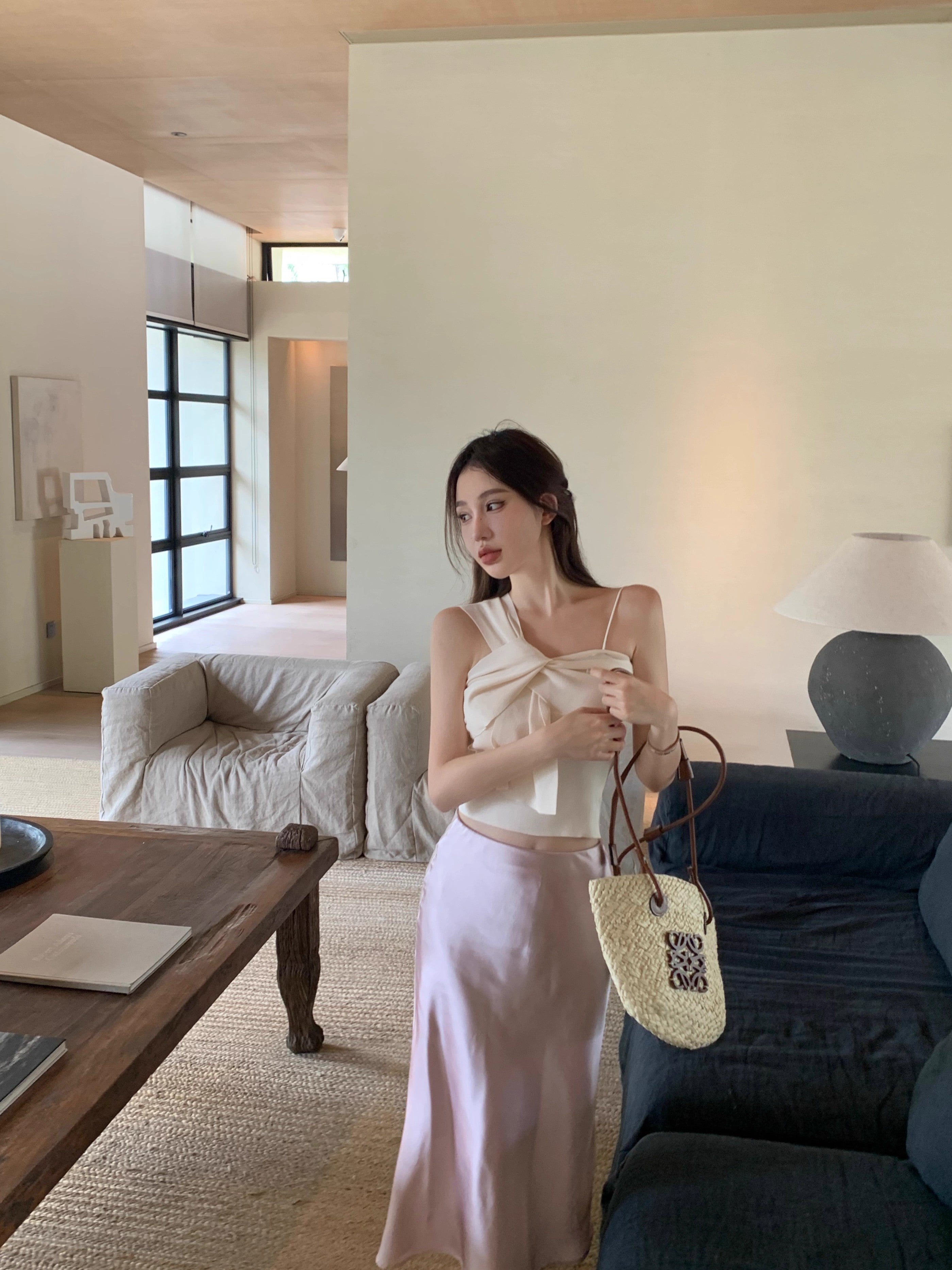 💕泰式不規則抹胸扭結吊帶背心