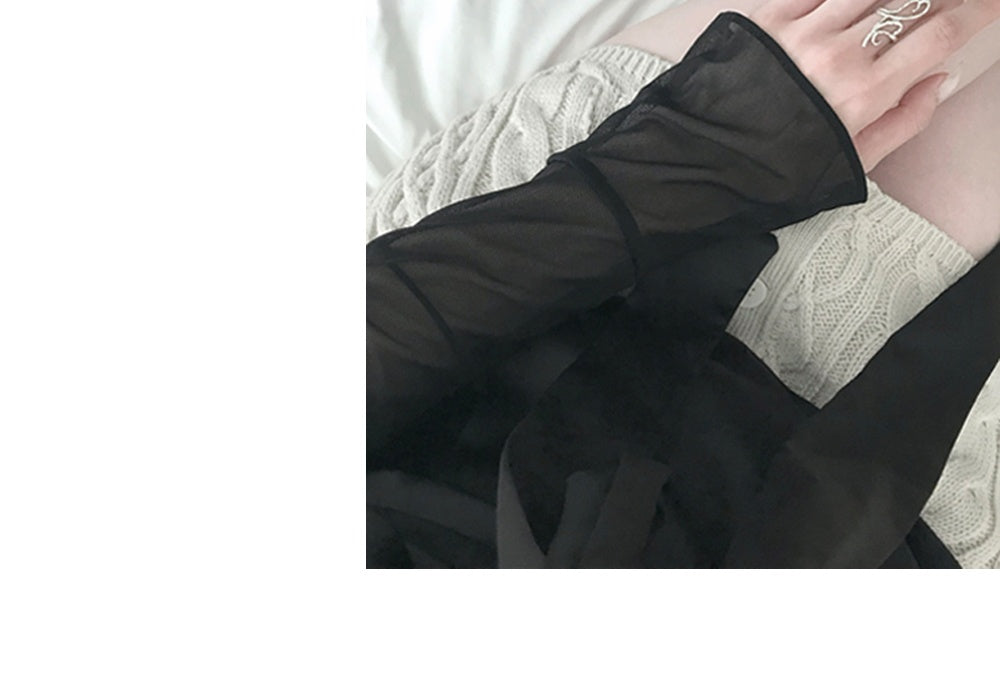 💕法式方領蝴蝶結飄帶氣質收腰顯瘦上衣