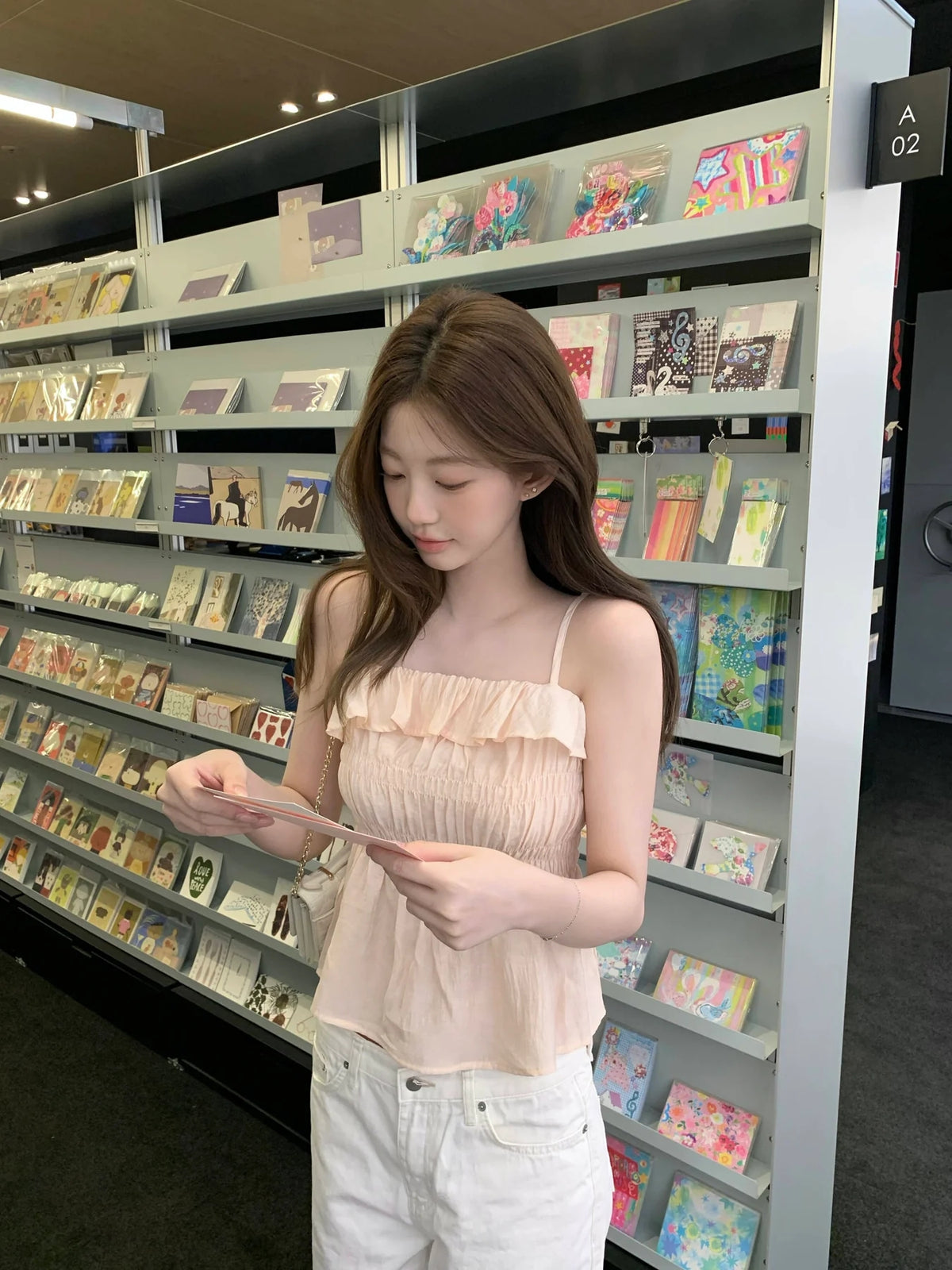 💕法式氣質溫柔荷葉邊皺褶吊帶背心