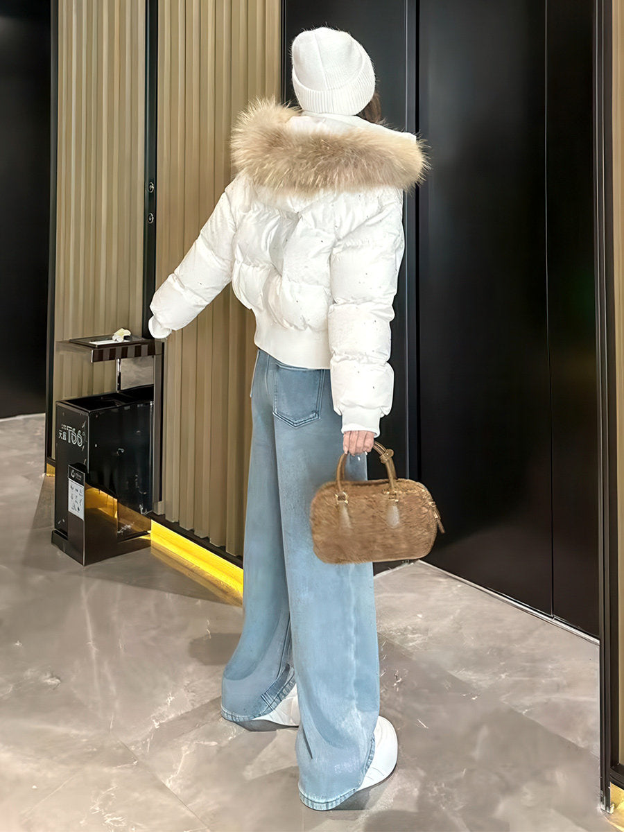 💕冬天滿天星燙鑽保暖羽絨外套