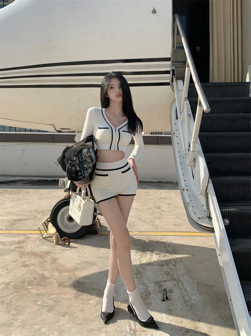 💕韓系小香風運動瑜珈長袖針織套裝