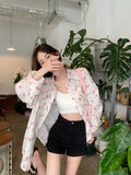 💕甜美薄款小花朵防曬襯衫外搭