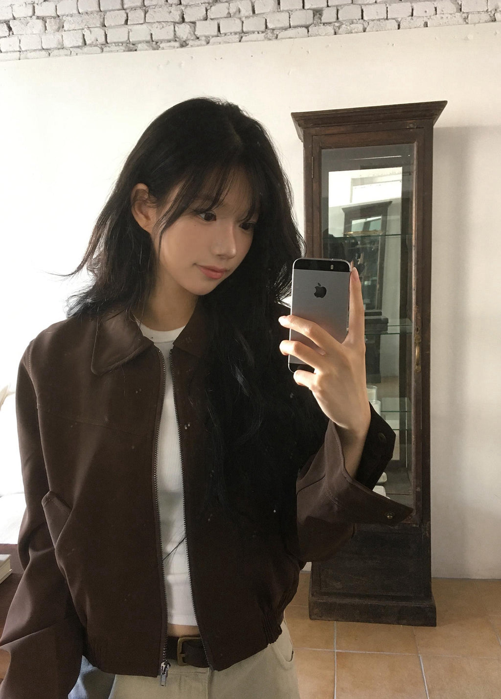 💕韓系東大門美拉德仿鹿皮絨短版夾克