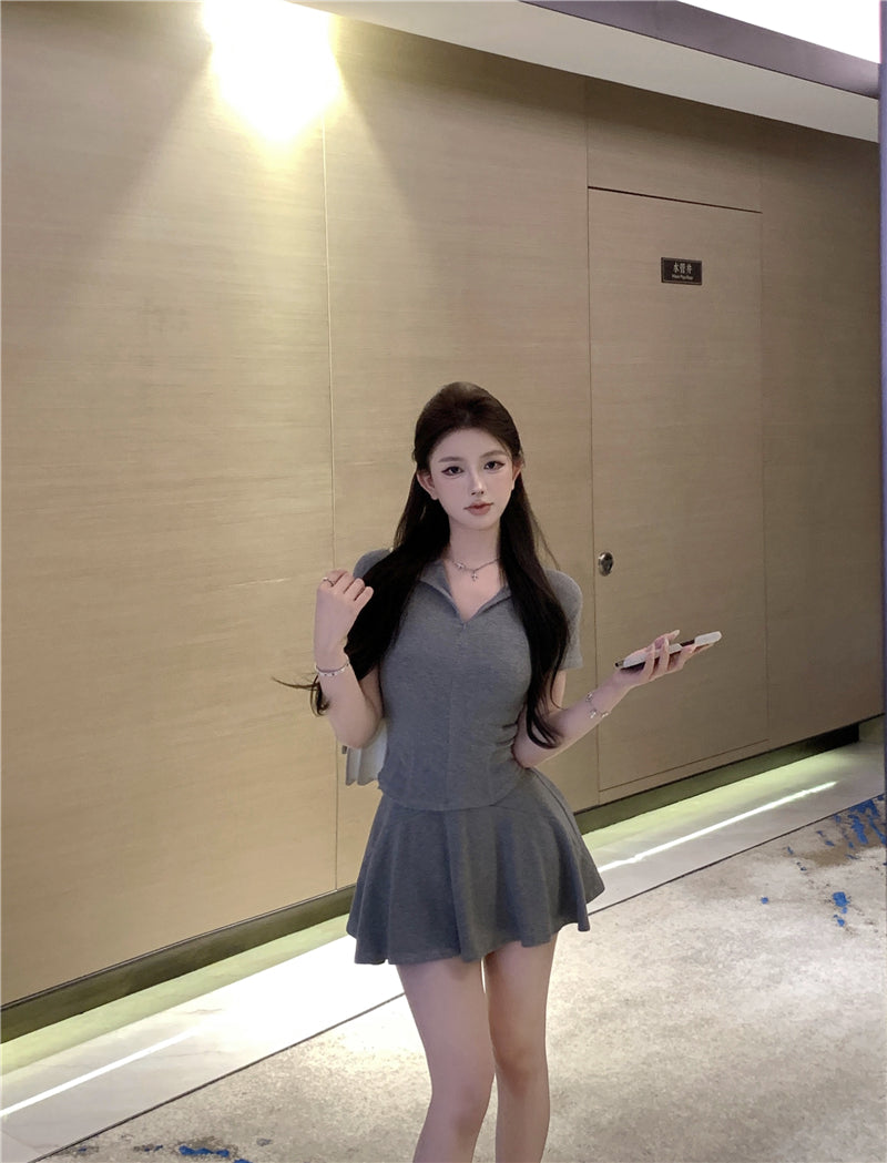💕簡約百搭休閒polo衫純欲運動兩件套