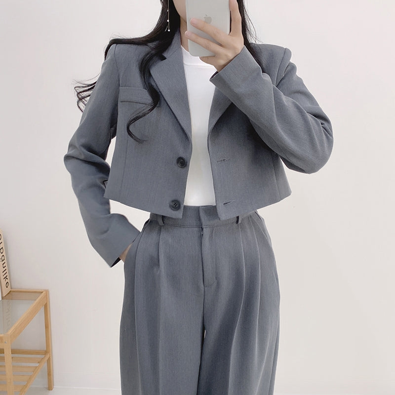 💕chic秋季寬鬆休閒西裝長褲兩件套