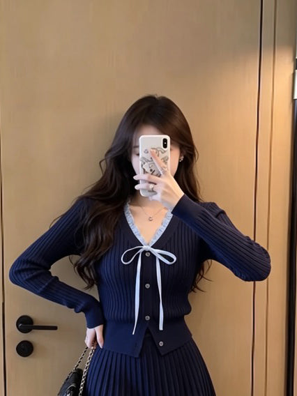 💕高級感富家千金秋冬針織套裝