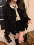 💕韓系小香風黑色法式精緻外套