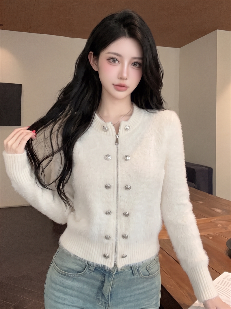 💕千金重工小香白色毛毛外套