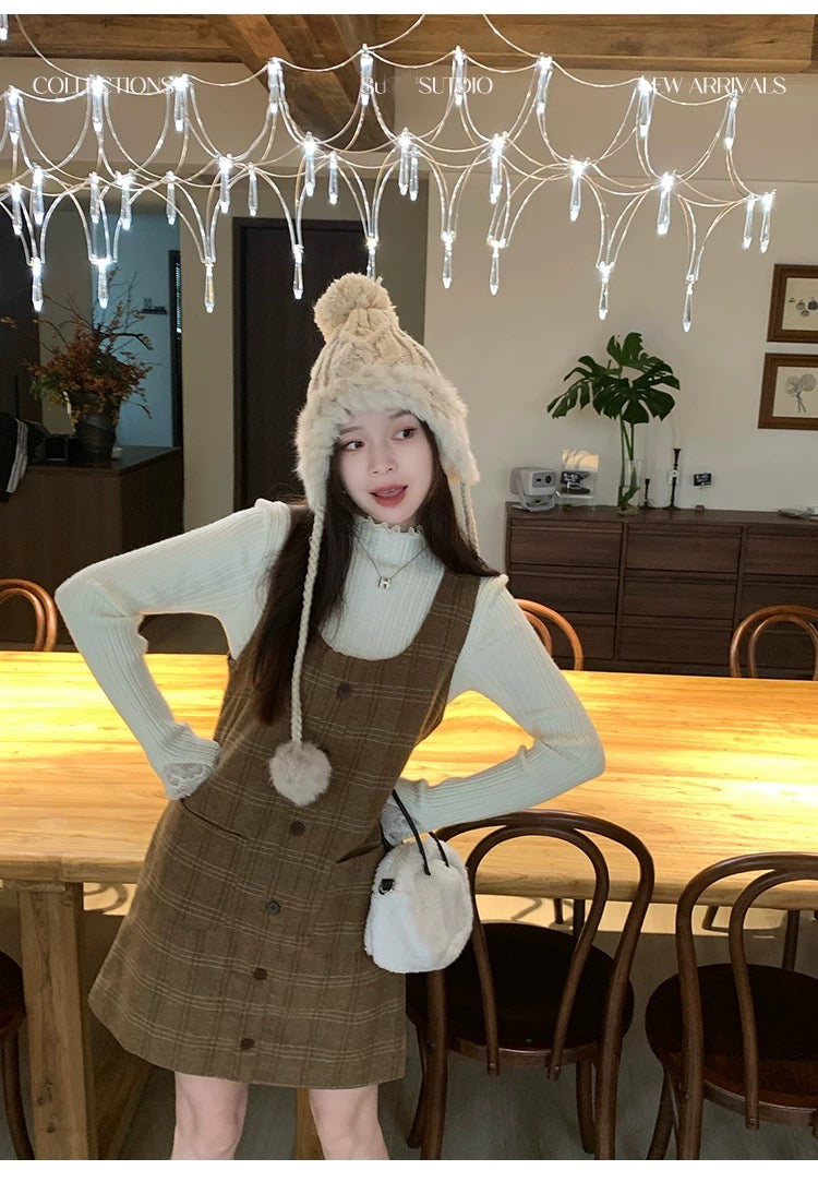 💕可愛小香風內搭針織打底半高領上衣