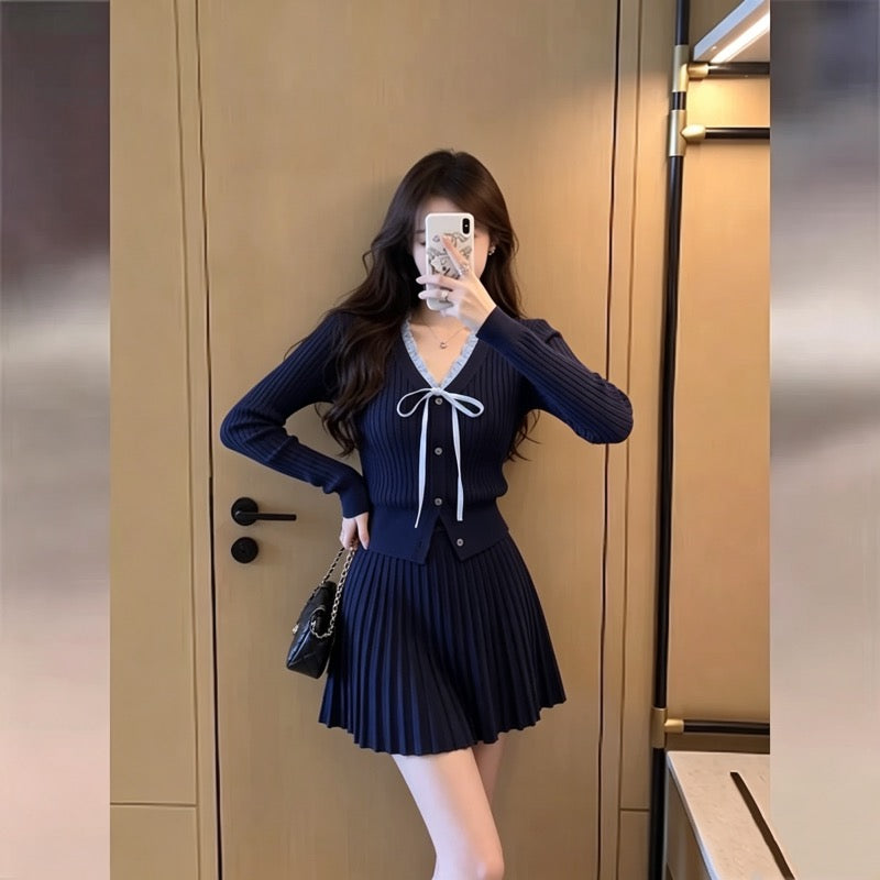 💕高級感富家千金秋冬針織套裝