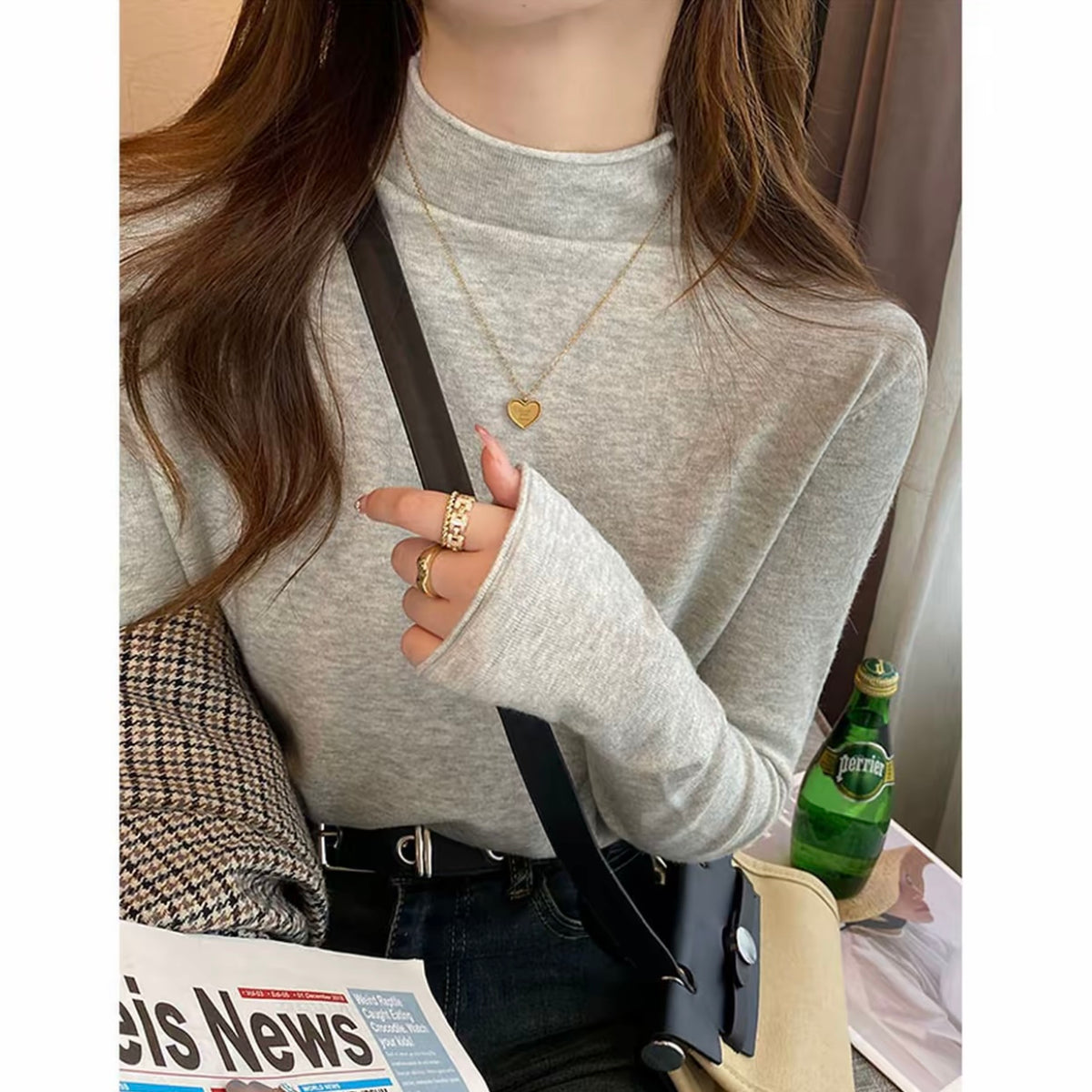 💕韓系半高領打底針織毛衣