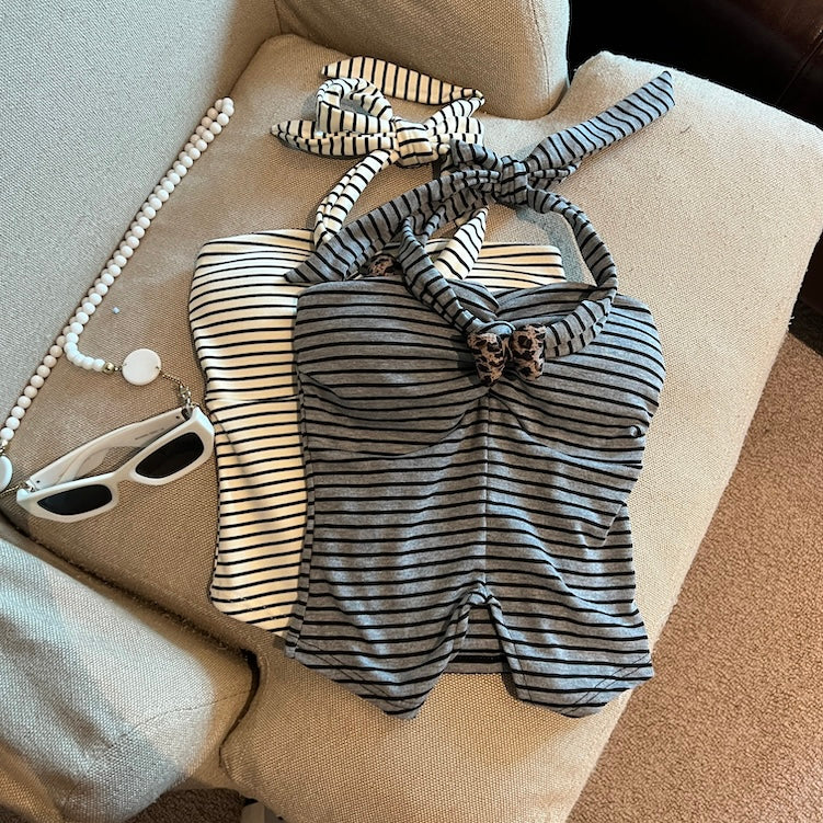 💕活潑夏季條紋抹胸背心
