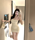 💕夏季性感網紗絕美抹胸包臀短裙