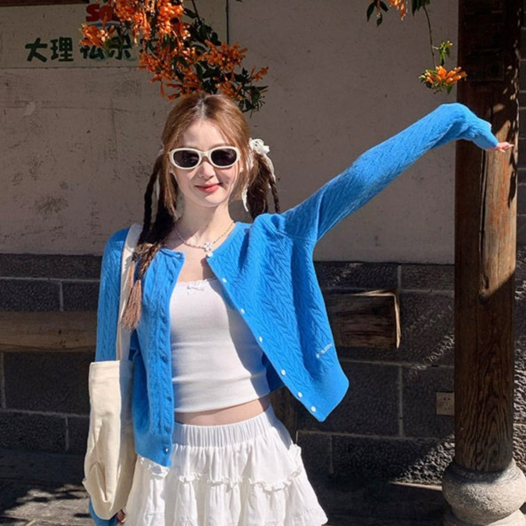 💕慵懶多巴胺針織開衫毛衣