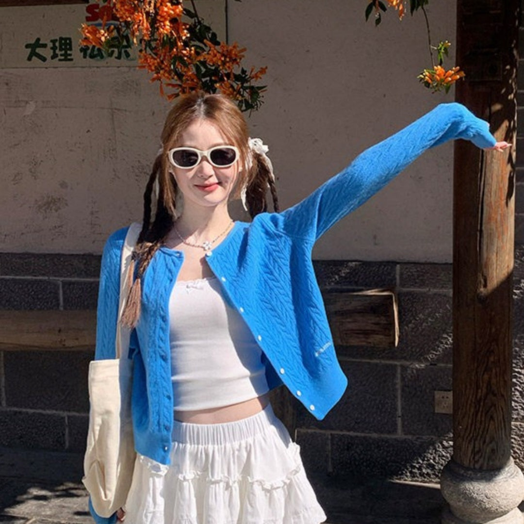 💕慵懶多巴胺針織開衫毛衣