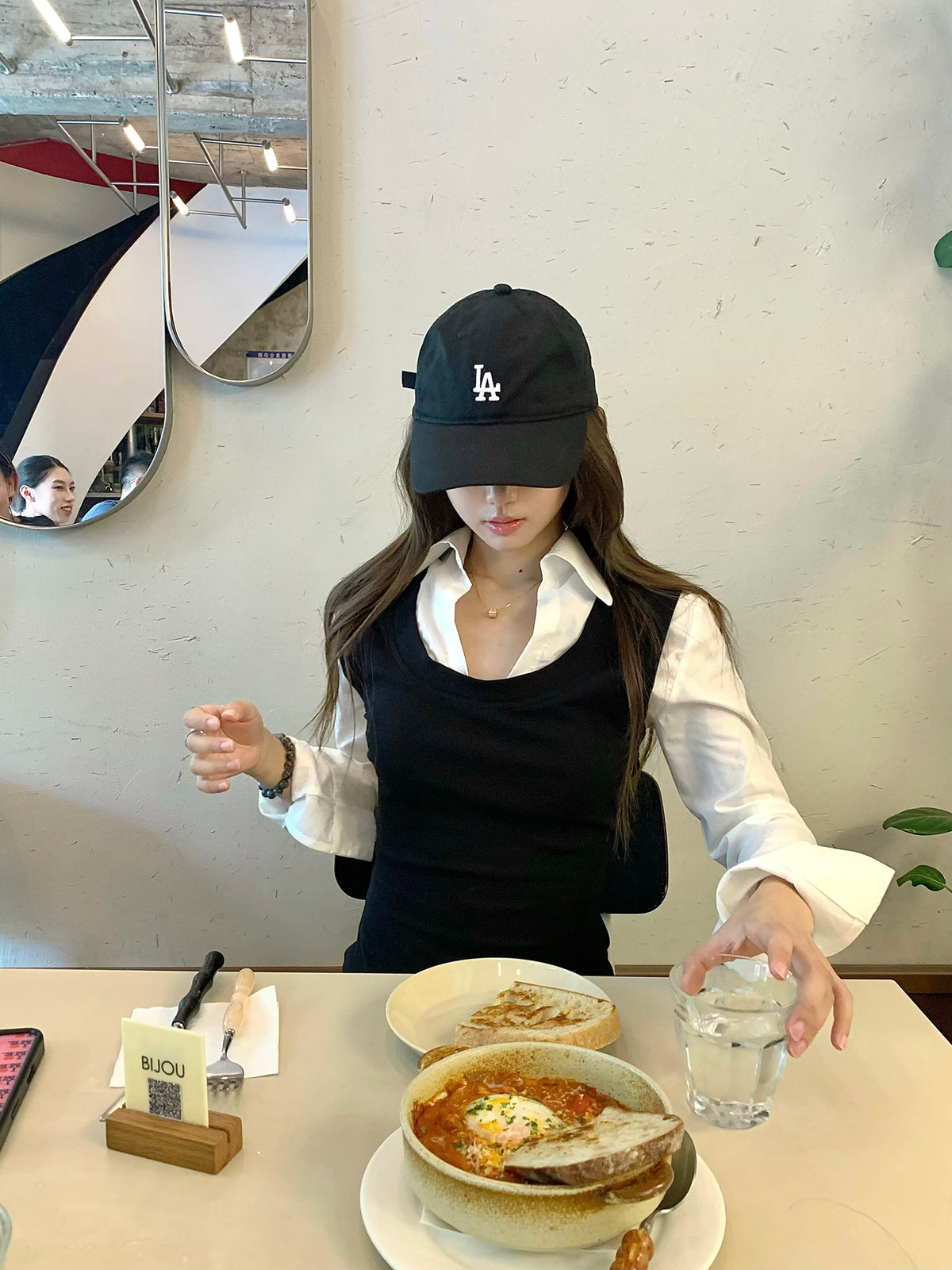 💕韓系學院風撞色假兩件襯衫上衣