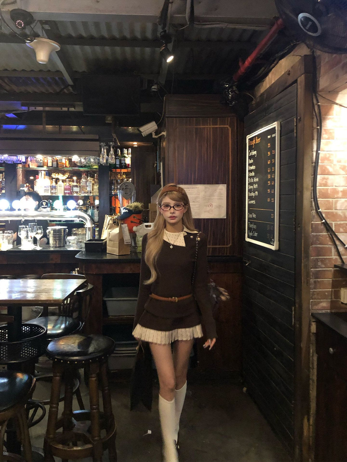 💕韓系千金咖色低調絕美兩件套