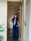 💕夏季原色天絲牛仔闊腿褲套裝