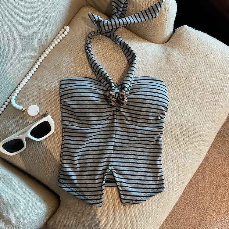 💕活潑夏季條紋抹胸背心