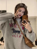 💕簡約居家臘腸狗勾印花長袖圓領衛衣