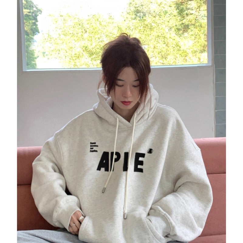 💕時尚簡約百搭字母連帽大學衛衣