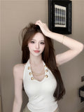 💕V領掛脖吊帶短版絕美上衣