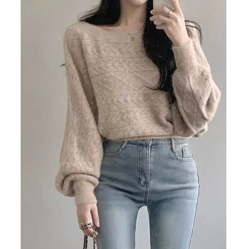 💕chic韓系蝙蝠袖針織百搭毛衣