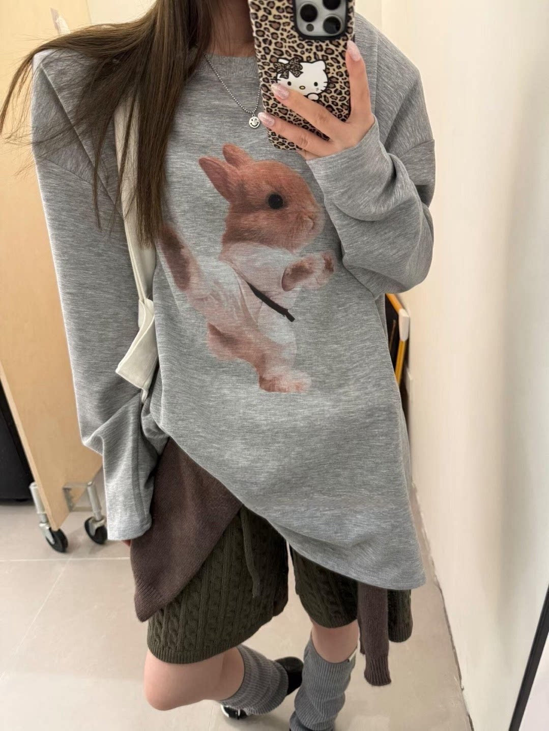 💕簡約休閒可愛空手道兔兔長袖上衣
