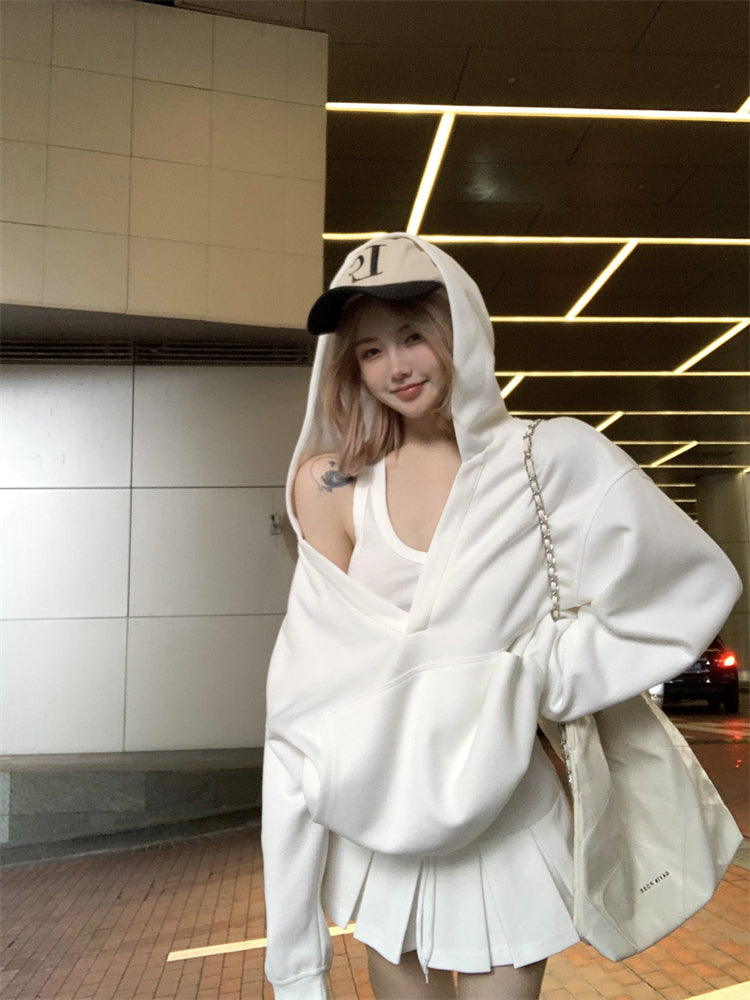 💕春秋慵懶懶人雙層連帽長袖衛衣上衣