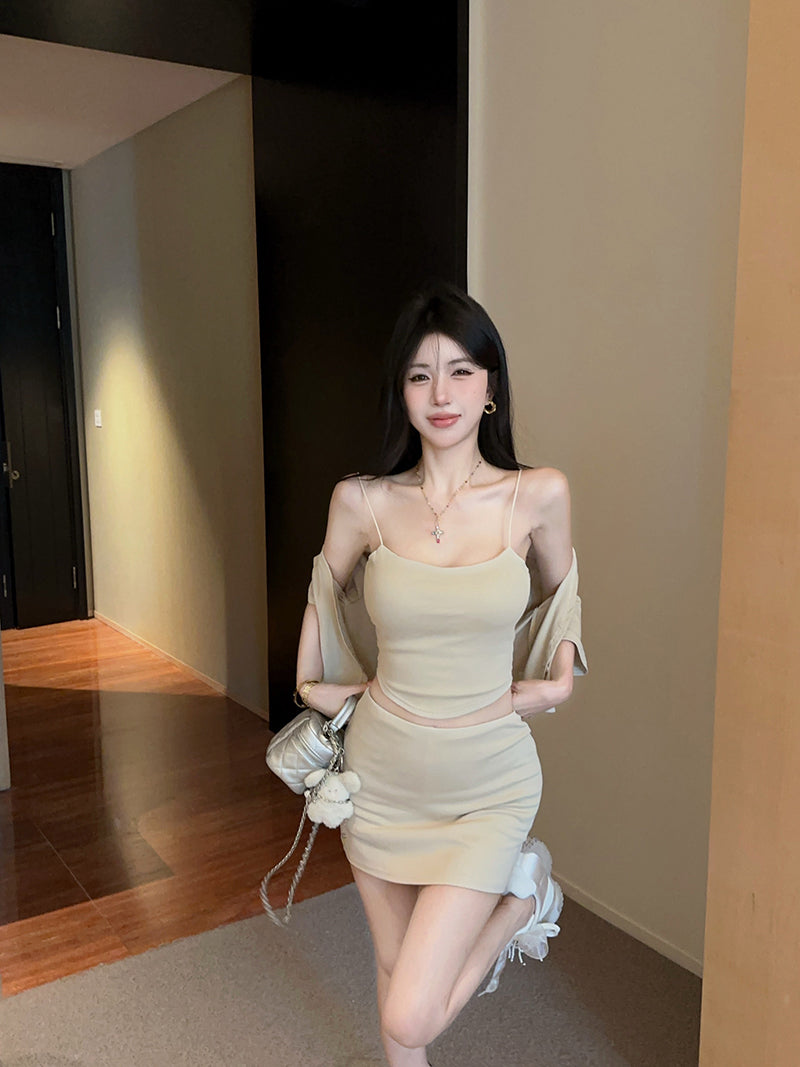 💕純御性感辣妹吊帶防曬半身裙三件套