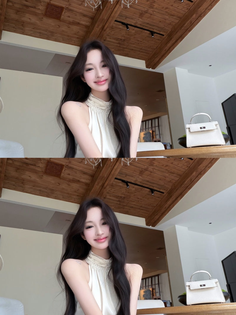 💕精緻千金感珍珠緞面套裝