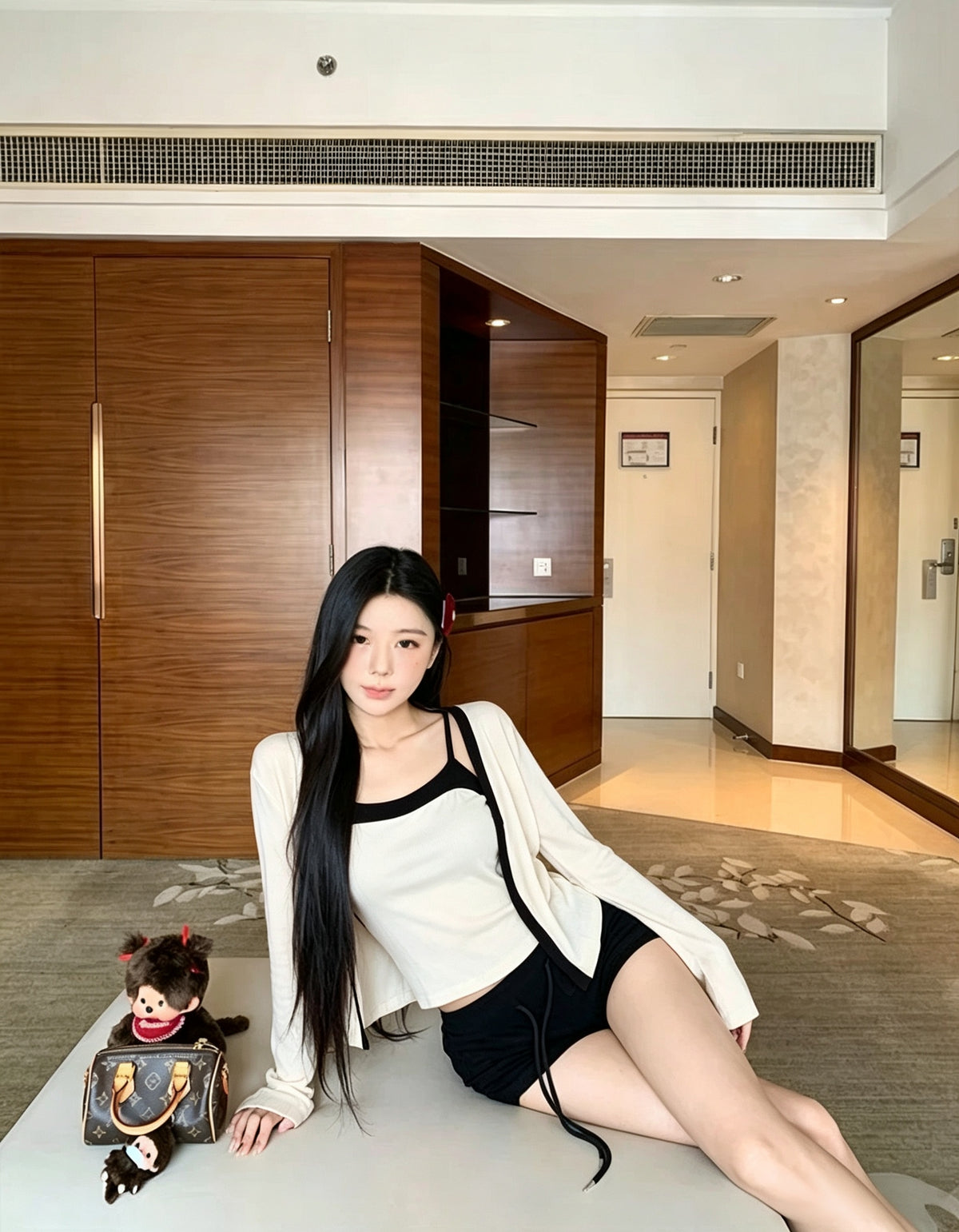 💕溫柔chic韓系針織吊帶配開衫外套
