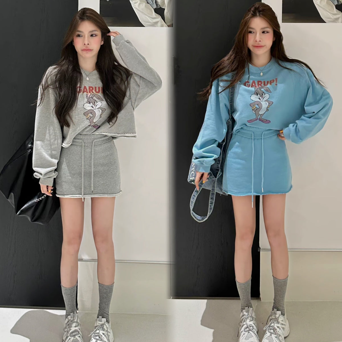 💕韓系洋氣卡通可愛兔兔套裝