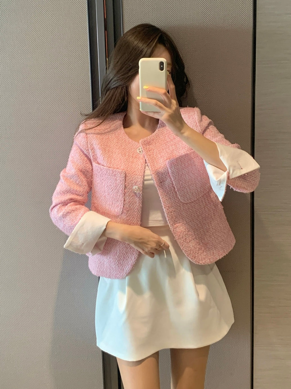 💕輕奢粗花呢西裝短款外套