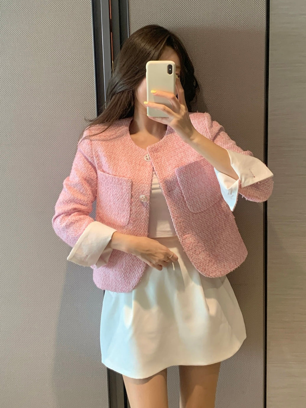 💕輕奢粗花呢西裝短款外套