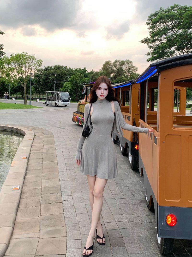 💕輕熟修身背心連衣裙兩件套