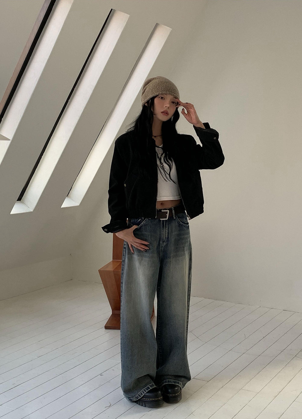 💕韓系東大門美拉德仿鹿皮絨短版夾克