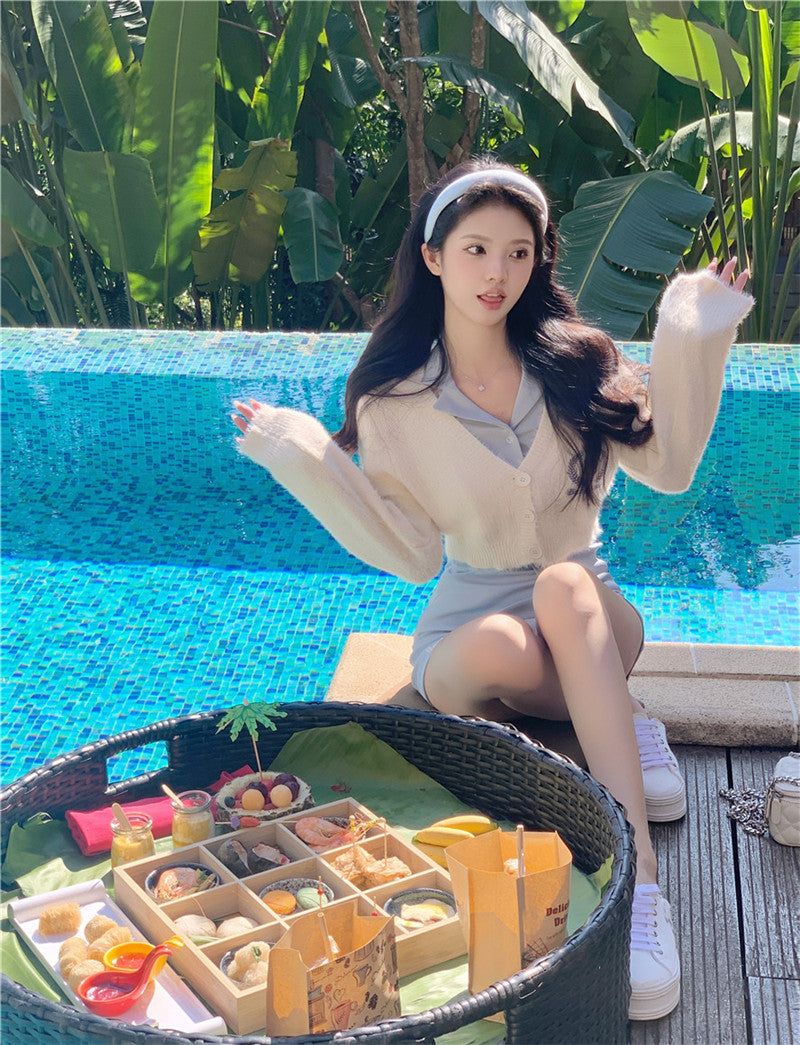 💕溫柔系針織顯白背心三件套