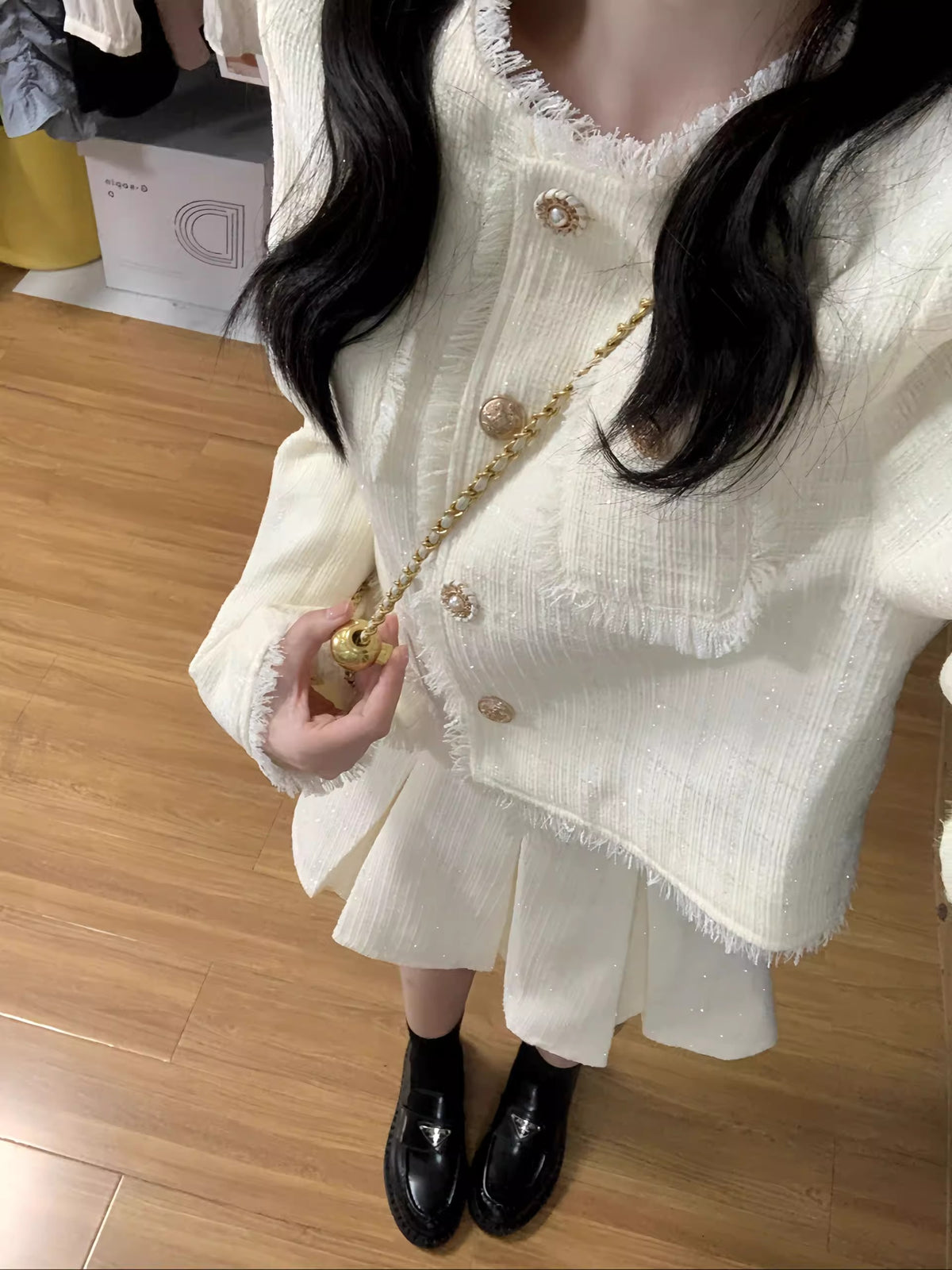💕獨特絕美初秋韓系短裙兩件套