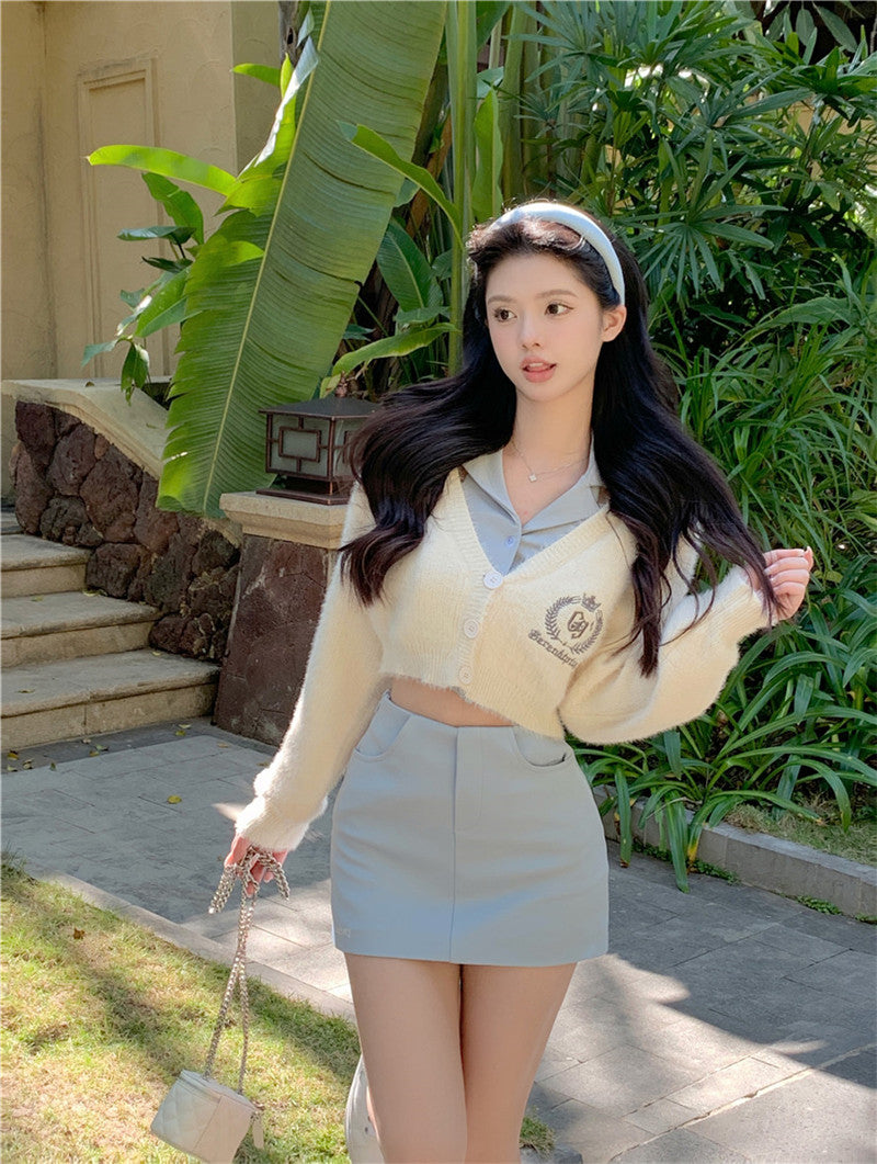 💕溫柔系針織顯白背心三件套
