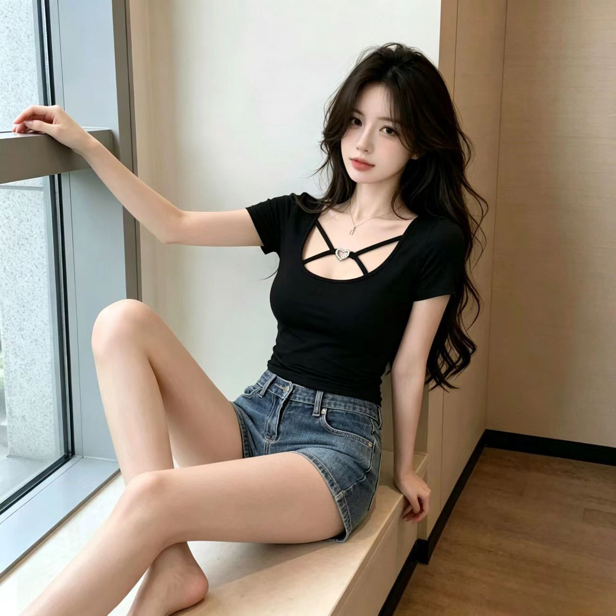 💕純欲性感辣妹緊身短款露臍百搭上衣