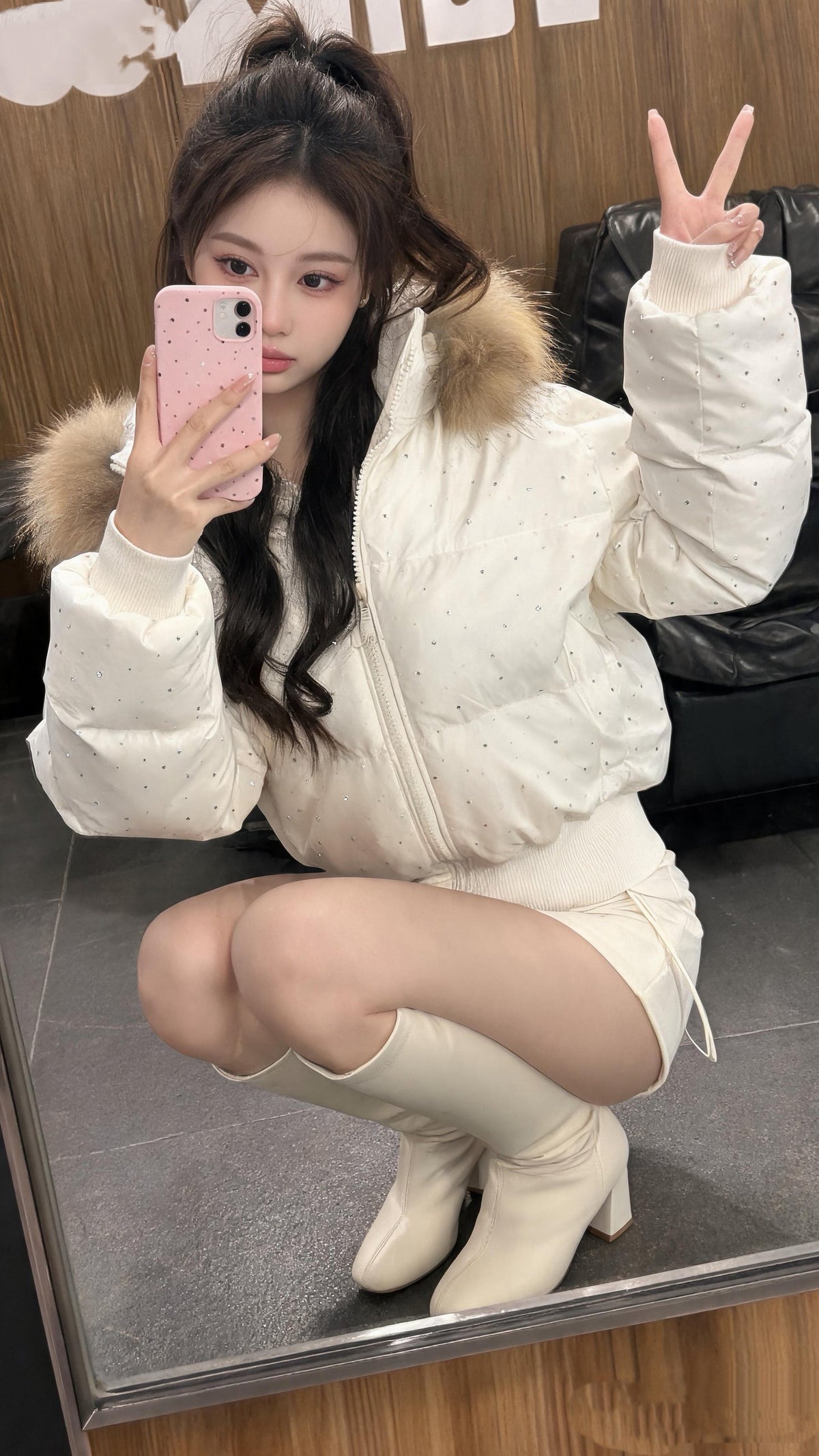 💕冬天滿天星燙鑽保暖羽絨外套