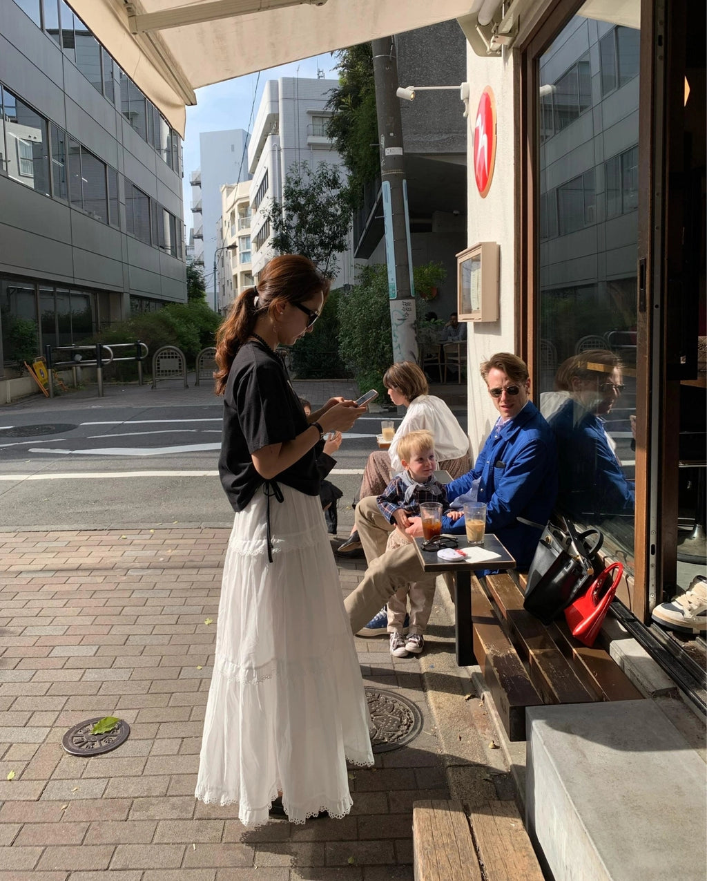 💕韓系東大門復古高腰拼接蕾絲邊蛋糕休閒長裙