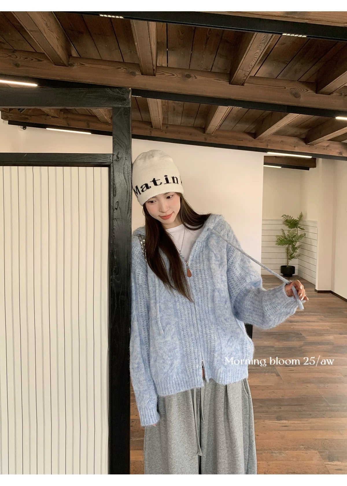 💕軟糯加厚拉鏈連帽毛衣針織毛線外套