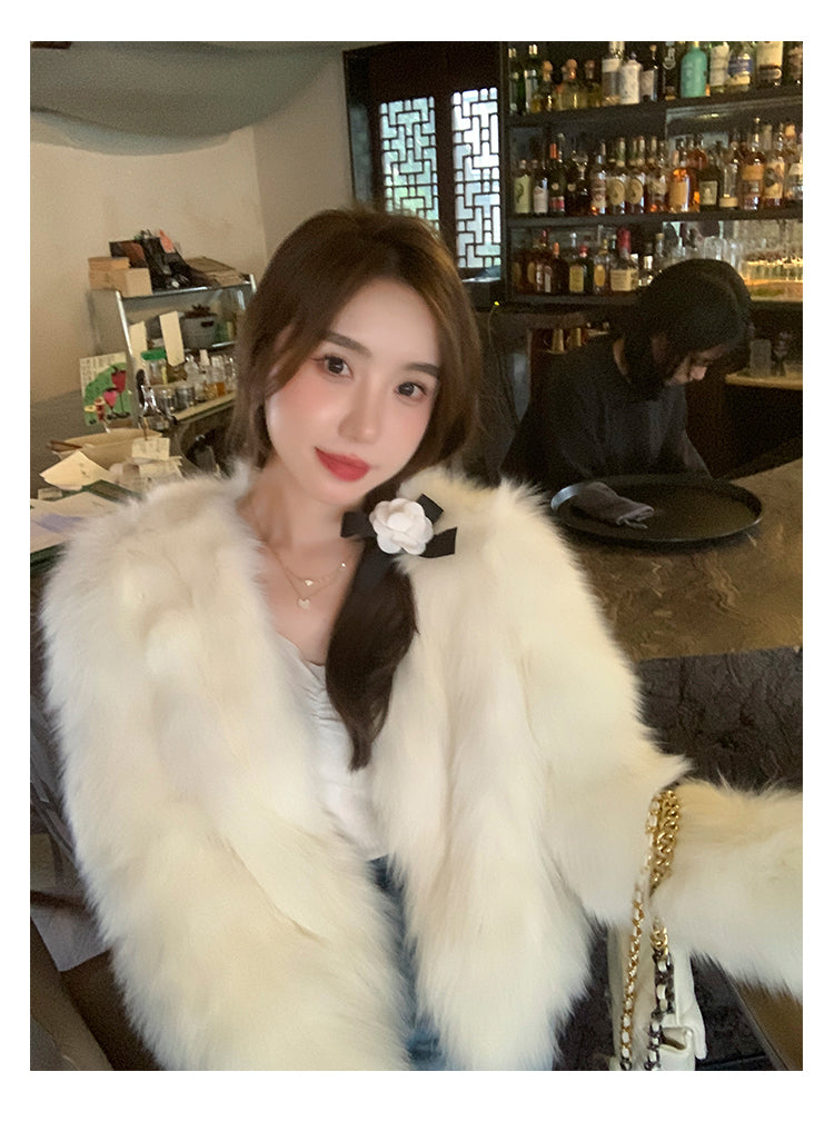 💕秋冬高級感毛茸茸加厚名媛外套