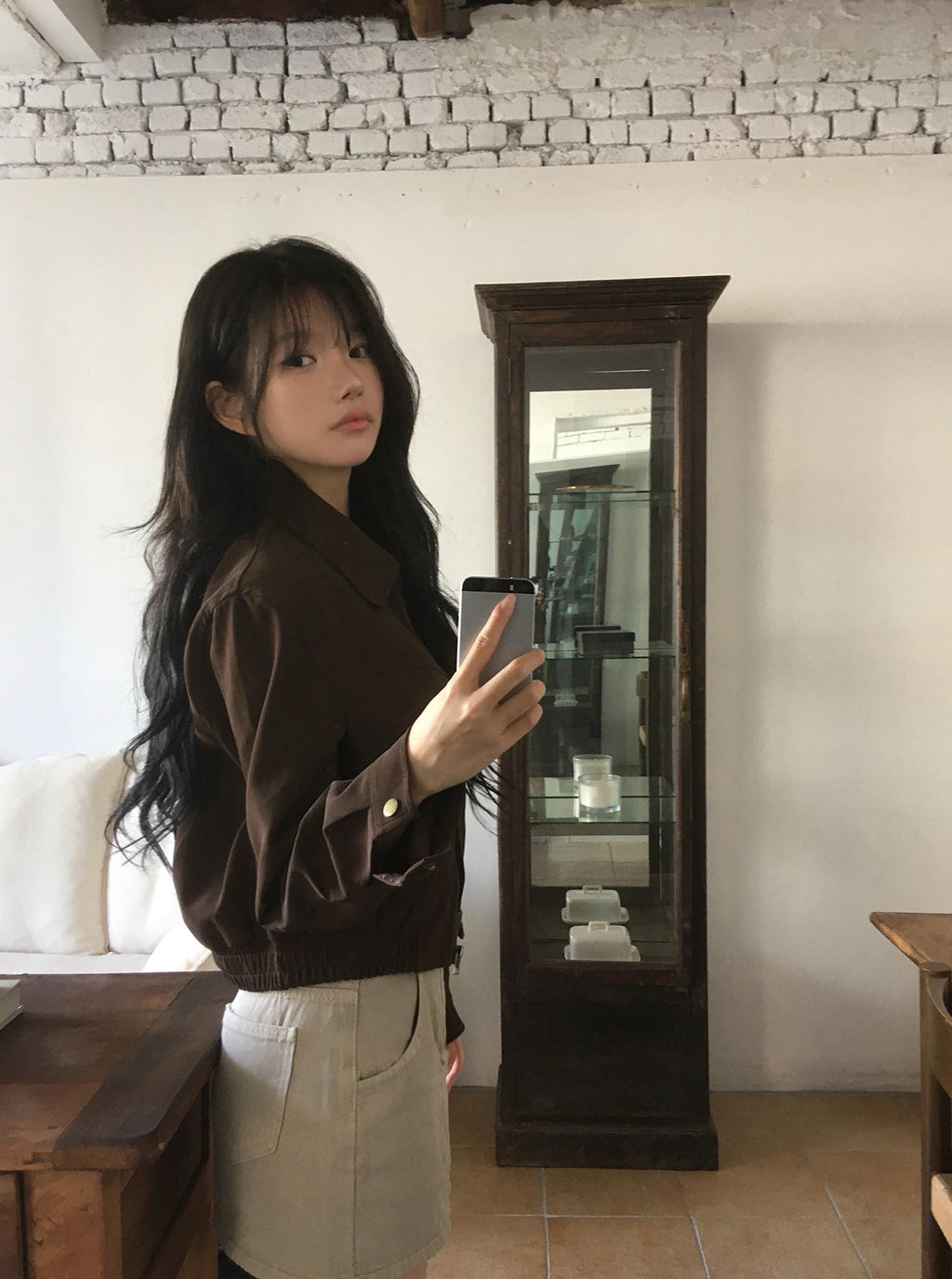 💕韓系東大門美拉德仿鹿皮絨短版夾克