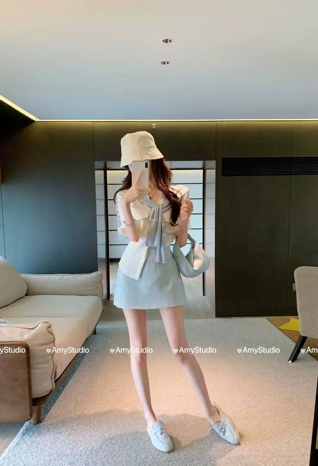 💕韓系辣妹時尚襯衫披肩減齡休閒三件套