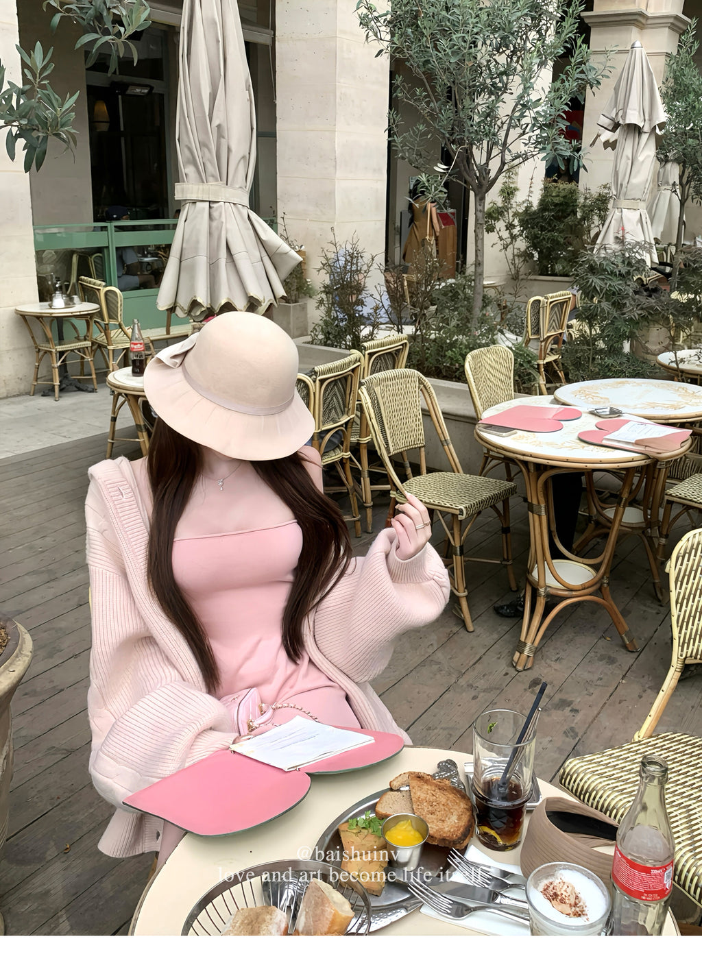 💕chic韓系溫柔慵懶連帽針織開衫吊帶裙兩件套