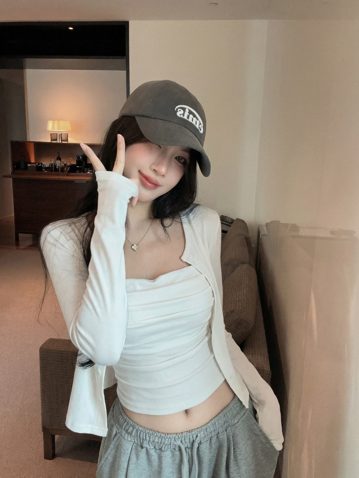 💕氣質慵懶休閒褶皺兩件式套裝