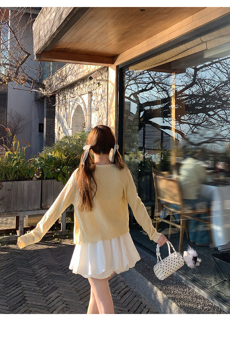 💕慵懶多巴胺針織開衫毛衣